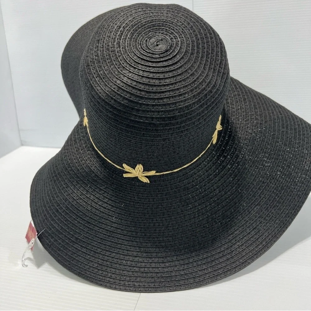 Merona Womens Floppy Paper Straw Woven Sun Beach Fashion Hats Wide Brim
